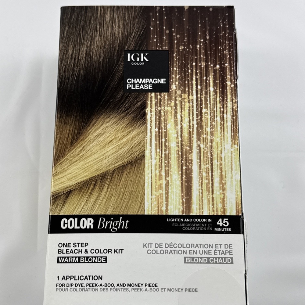 IGK Color Bright Champagne Please Bleach & Color Kit,Warm Blonde, 1 Application - Picture 11 of 11